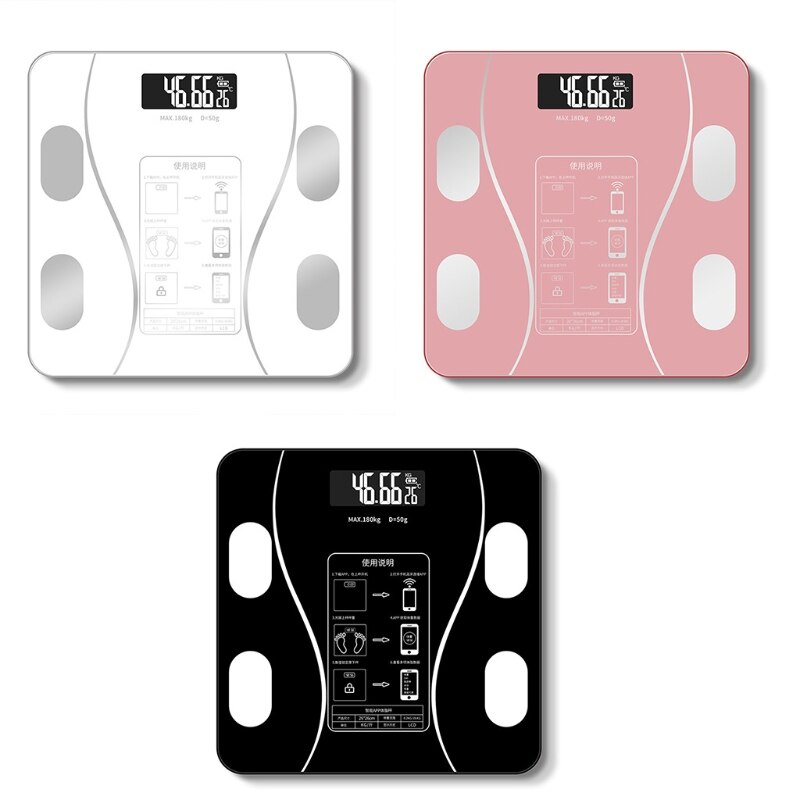 스마트 BMI 체지방 측정기 디지털 욕실 무선 체중계, 스마트폰 앱 체질 구성 분석기